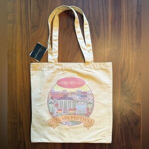 NWT Gilmore Girls Stars Hollow Autumn Festival Canvas Tote Bag - Cream